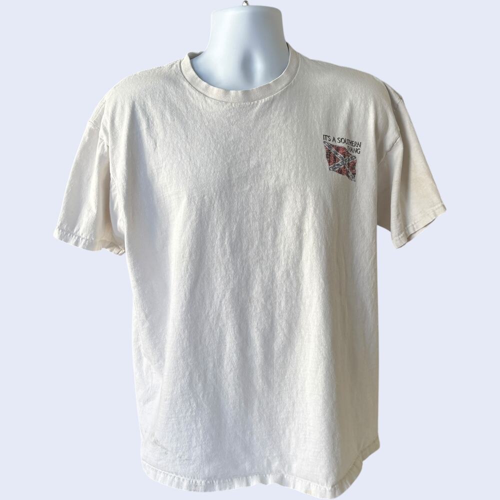 Fruit of the Loom XL Heavy Cotton Southern Graphic T-Shirt White